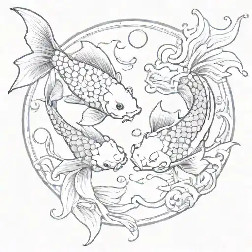 koi fish yin yang tattoo design idea