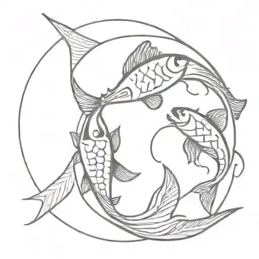 fish curry yin yang tattoo design idea