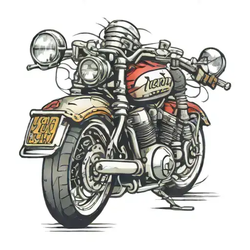 motorbike and spark plug tattoo design idea
