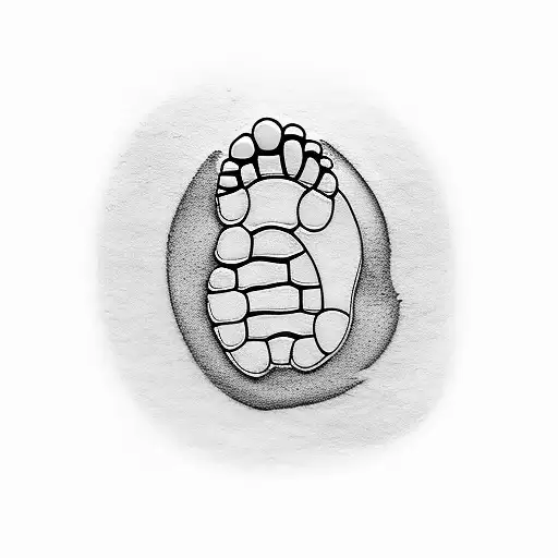 a tattoo of baby's first footprint with birth information and name  tattoo design idea