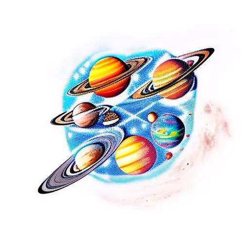 solar system  tattoo design idea