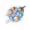 solar system  tattoo design idea