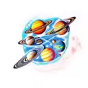 solar system  tattoo design idea