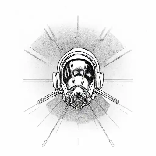 A gas mask tattoo design idea