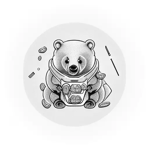 Gummy bears in a small drug baggie tattoo design idea