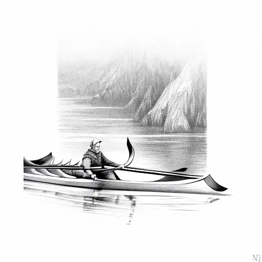 rowing oar tattoo design idea