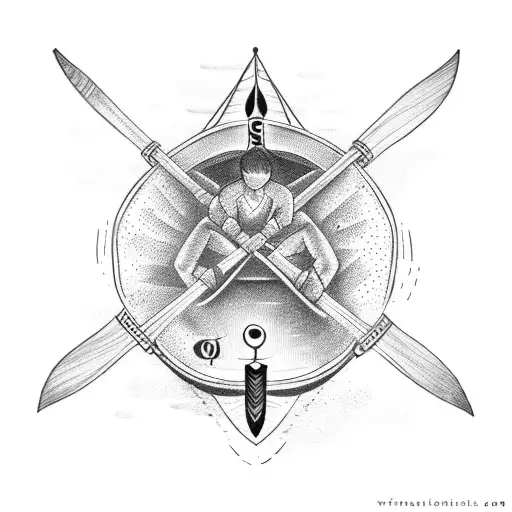 rowing oar tattoo design idea