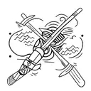 rowing oar tattoo design idea