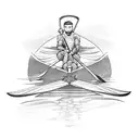 rowing oar tattoo design idea