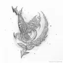 alphabet V tattoo design idea