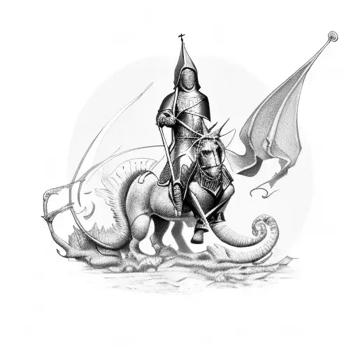 st george and the dragon tattoo design idea