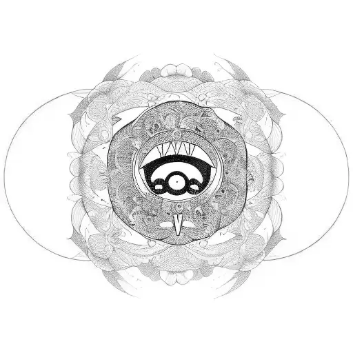 aphex twin logo but with ukrainian fleur tattoo design idea