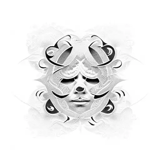 aphex twin logo but with ukrainian fleur tattoo design idea