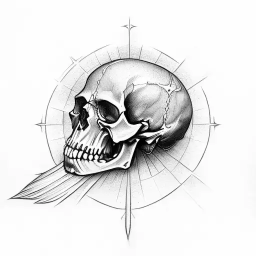 cross, diablo, skull tattoo design idea
