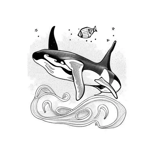 killer whale tattoo design idea