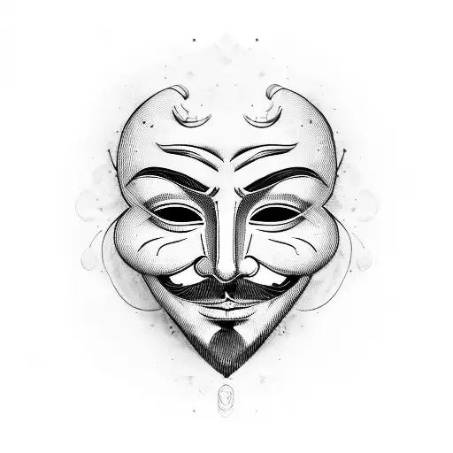 anonymous face mask tattoo design idea
