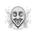 anonymous face mask tattoo design idea