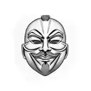 anonymous face mask tattoo design idea