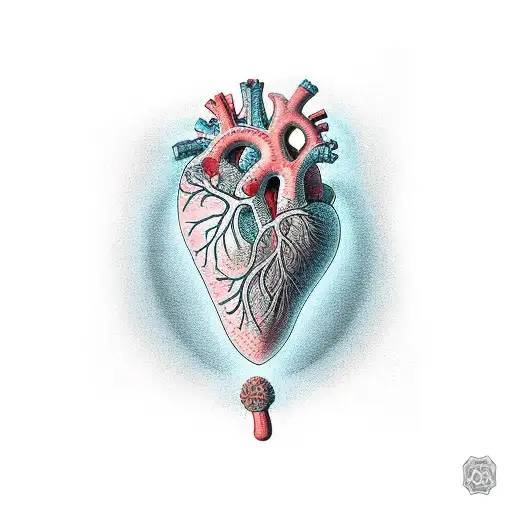 human heart made from coral reef tattoo design idea