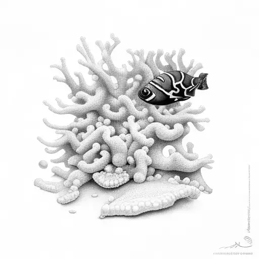 underwater photographer film nudibranch with soft coral  tattoo design idea