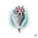 human heart made from coral reef tattoo design idea