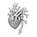 human heart made from coral reef tattoo design idea