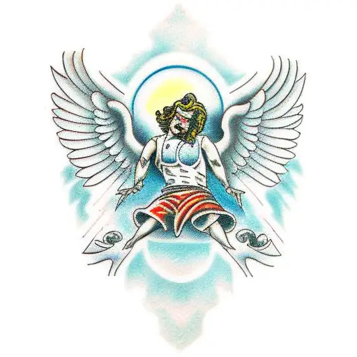 icarus falling tattoo design idea