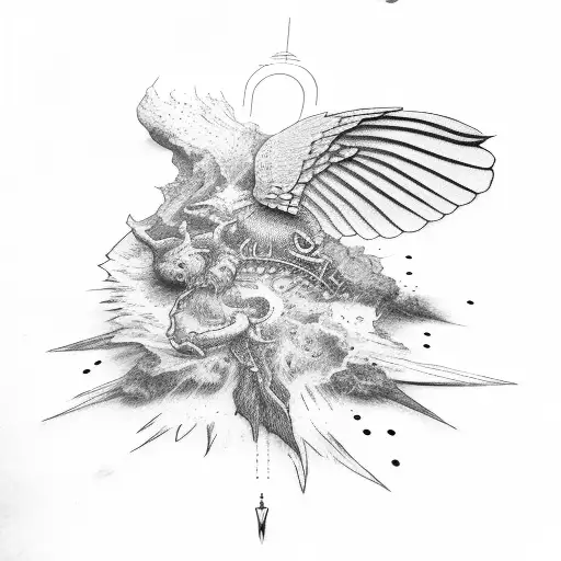 icarus falling tattoo design idea