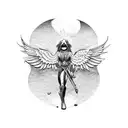 icarus falling tattoo design idea