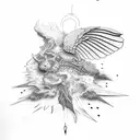 icarus falling tattoo design idea