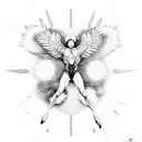 icarus falling tattoo design idea