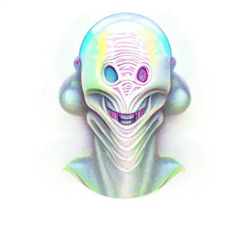 alien jesus tattoo design idea