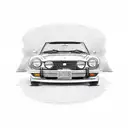 datsun 1600 roadster front end drawing with license plate that say 1958  tattoo design idea