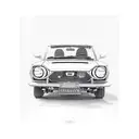 datsun 1600 roadster front end drawing with license plate that say 1958  tattoo design idea