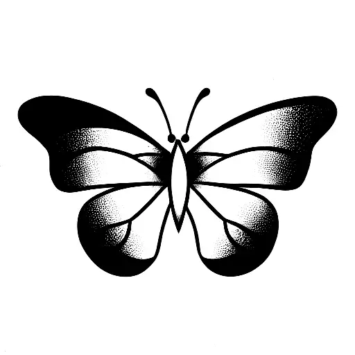 butterfly with angels  tattoo design idea