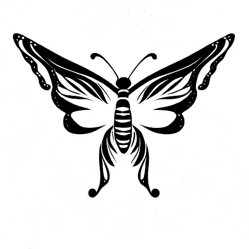 butterfly with an angel around it tattoo design idea