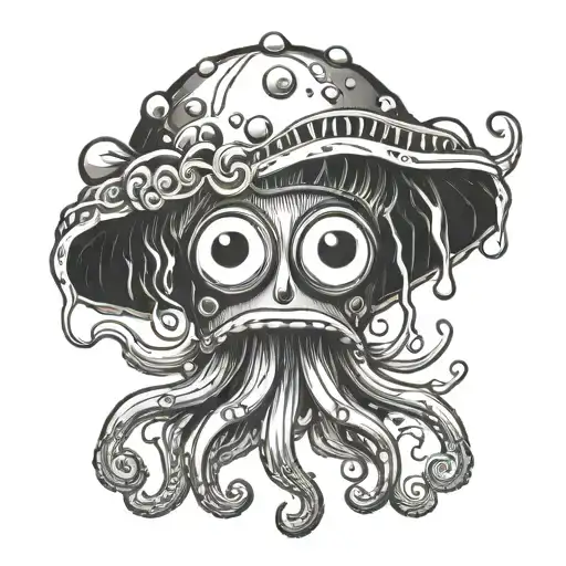 spongebob jellyfish tattoo design idea