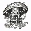 spongebob jellyfish tattoo design idea