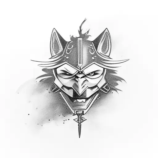cuervo con zorro tattoo design idea
