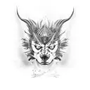 cuervo con zorro tattoo design idea