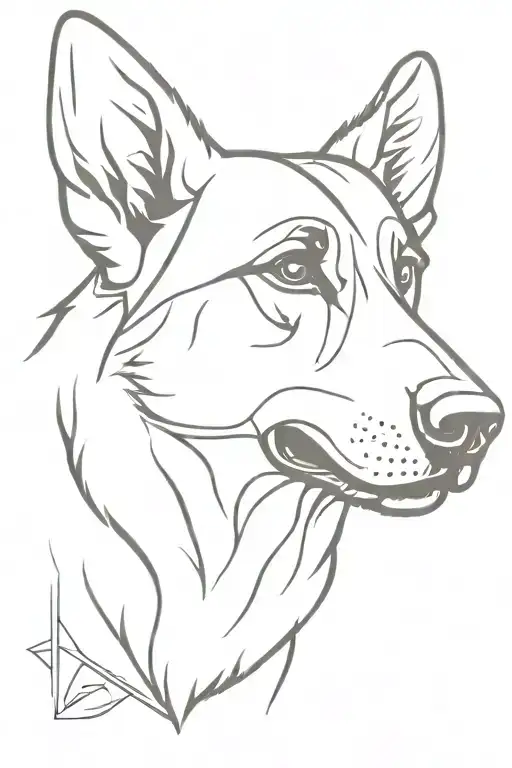 german shepherd dog tattoo design idea