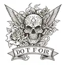 Do it for them script on left pec extending to shoulder tattoo design idea