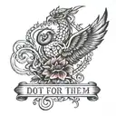 Do it for them script on left pec extending to shoulder tattoo design idea