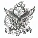 Do it for them script on left pec extending to shoulder tattoo design idea