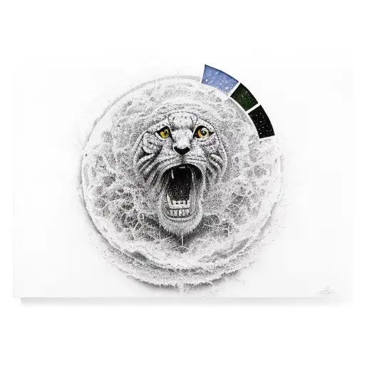 philosopher painting a canvas of the world exploading tattoo design idea