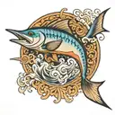 marlin leaping tattoo design idea