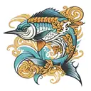 marlin leaping tattoo design idea