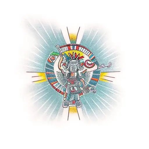 moche culture with chicago skyline tattoo design idea