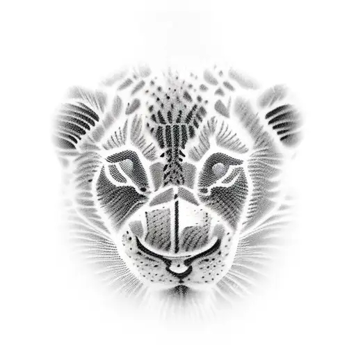 3 lions cubs playing together tattoo design idea