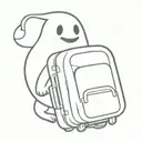 silly ghost traveling with luggage bags tattoo design idea